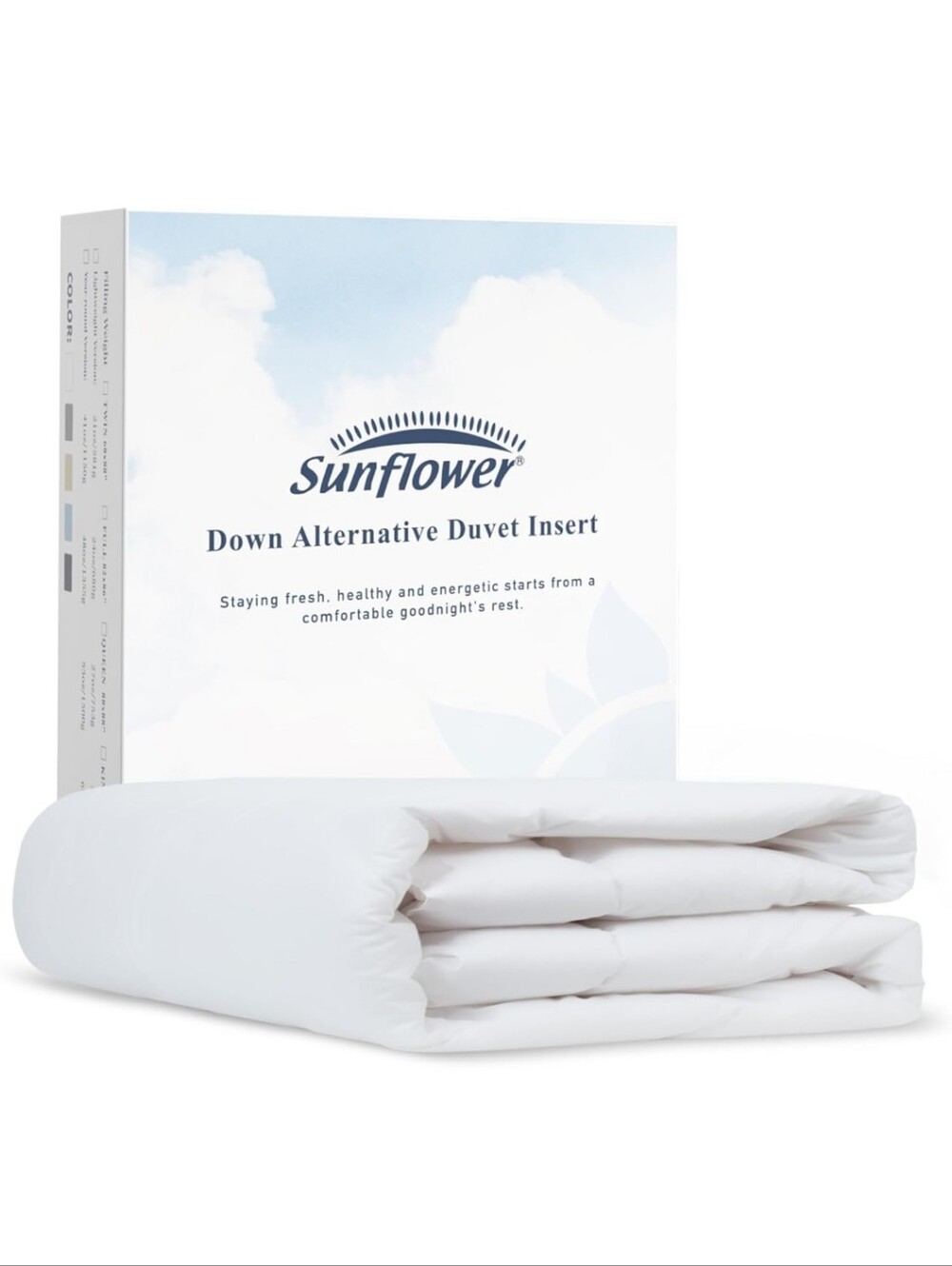 sunflower Down Alternative King Size Lightweight 100% Cotton Shell Bedding King